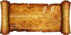 Jelencsik Júlia névjegykártya