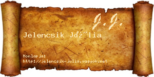 Jelencsik Júlia névjegykártya