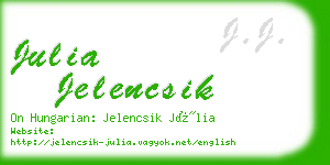 julia jelencsik business card